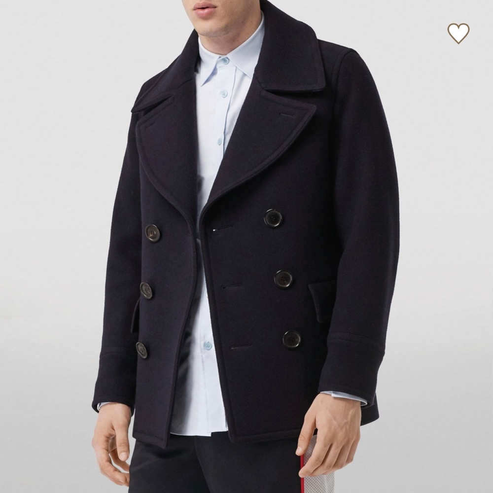 Burberry Dark Blue Double-Breasted Pea Coat